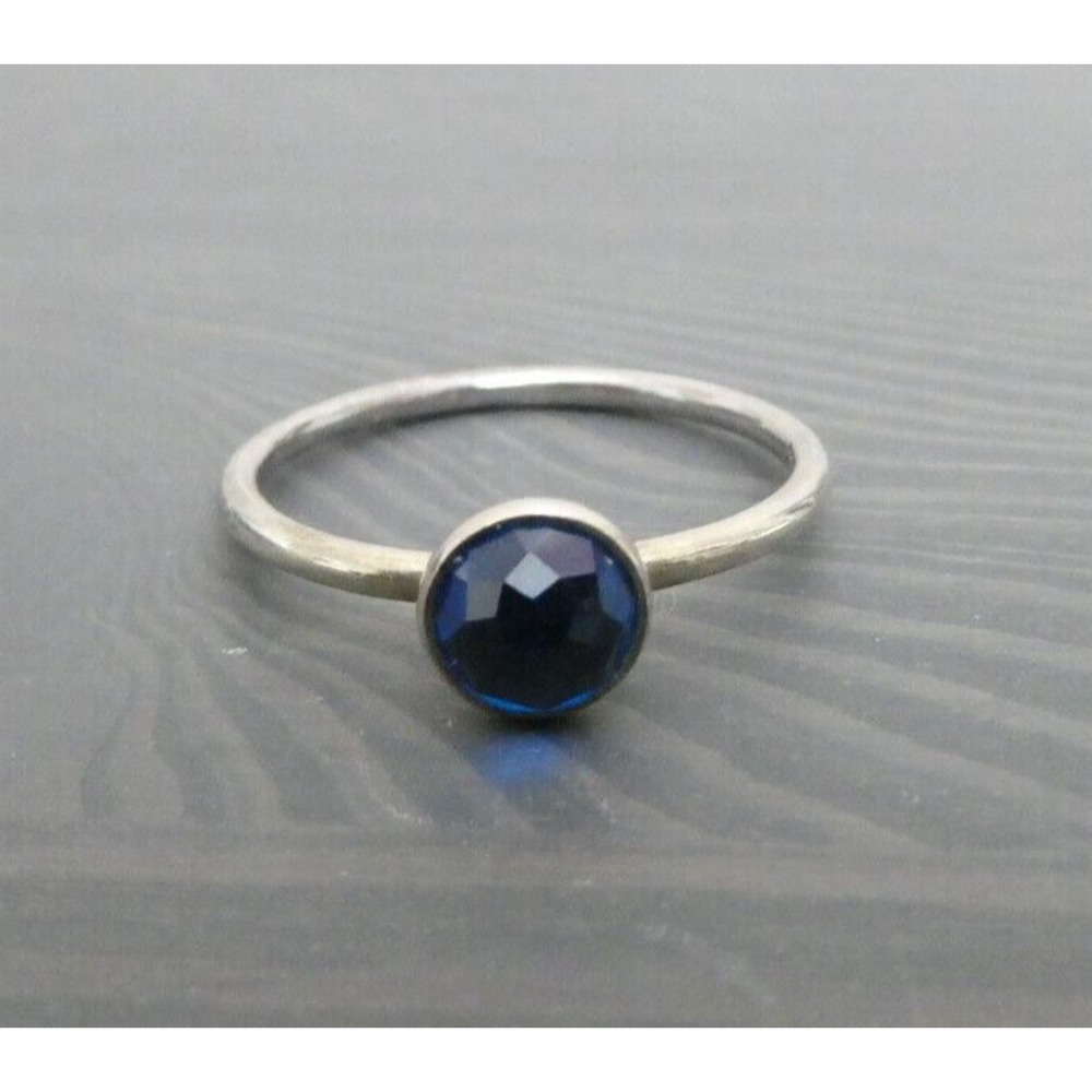 Pandora S925 ALE Sterling Silver Droplet December Birthstone Crystal Ring Sz 8